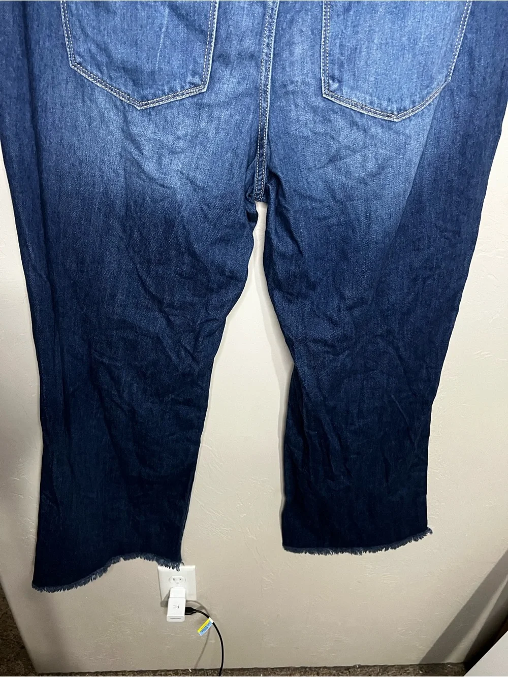 Kancan High Rise Distressed Raw Hem Wide Leg Plus Size Jeans